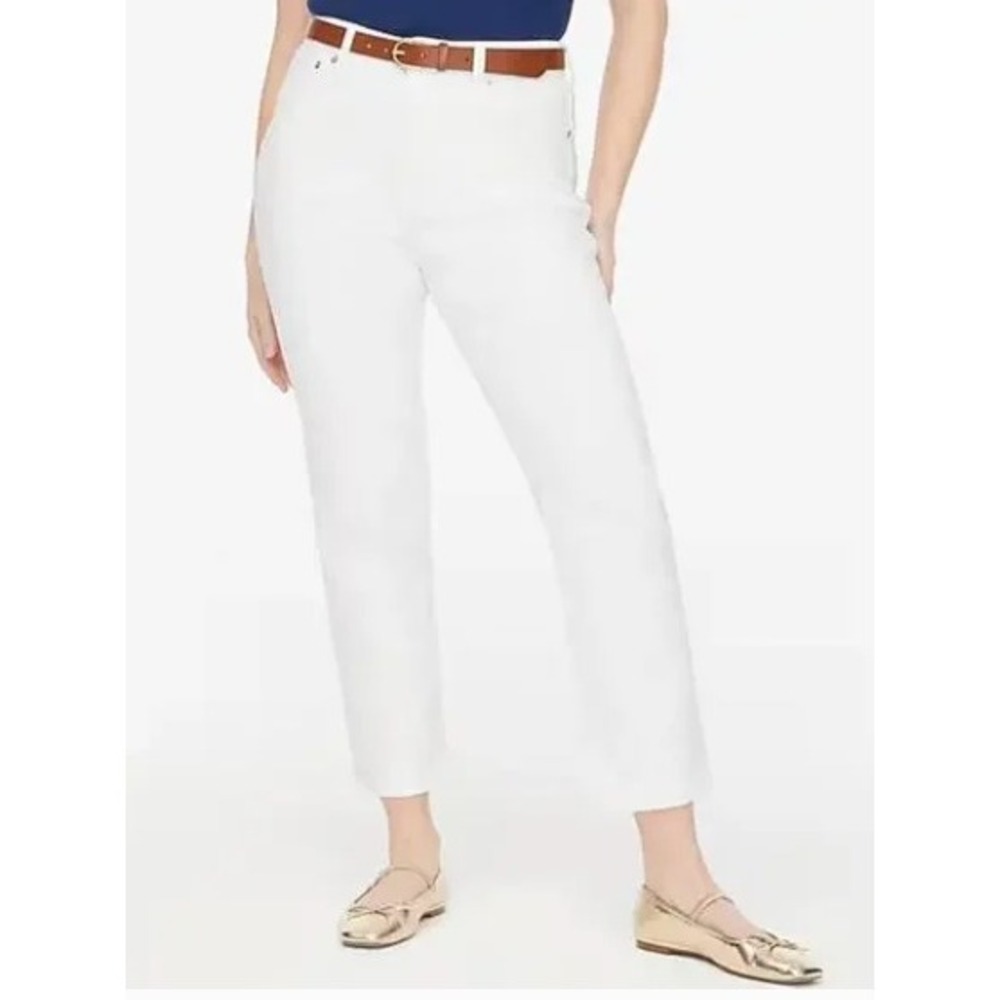 J.Crew Essential Straight Jeans White Denim Pants BX520 Womens Size 33 NWT
